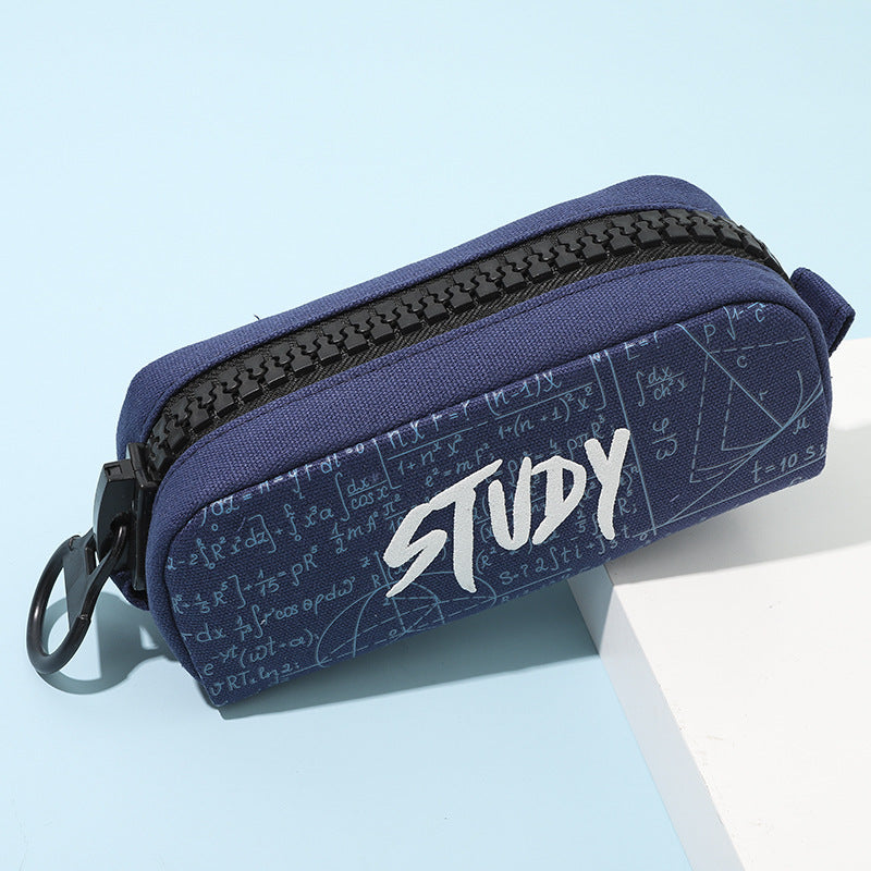 Wholesale Large Zipper and Large Capacity Canvas Pencil Case